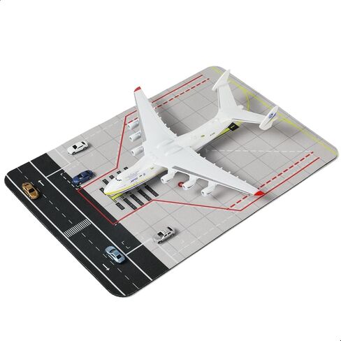 1/400 AN-225 Airplane Model with Rubber Airport Mat and 5 Mini Car, Diecast Metal Antonov 225 Mriya Airplane Model Kits for Adult Decoration Military Aircraft or Gift (Mat: 25×35 cm) in Saudi Arabia