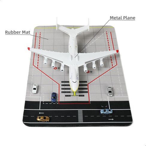 1/400 AN-225 Airplane Model with Rubber Airport Mat and 5 Mini Car, Diecast Metal Antonov 225 Mriya Airplane Model Kits for Adult Decoration Military Aircraft or Gift (Mat: 25×35 cm) in Saudi Arabia