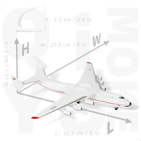 نموذج طائرة 1/400 AN-225 مع حصيرة مطار مطاطية و5 سيارات صغيرة، مجموعة نماذج طائرة أنتونوف 225 مريا معدنية مصبوبة لتزيين الطائرات العسكرية للبالغين أو هدية (حصيرة: 25 × 35 سم) in Kuwait
