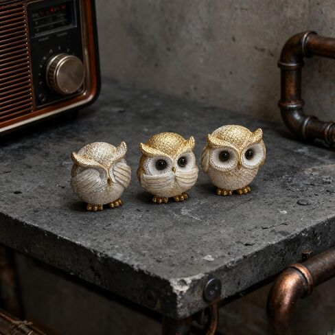 3 Pcs Blue Owl Decor for Home Decor Accents, Owl Statue for Cute Shelf Decor Accents Living Room Bookshelf Decorations Owl Sculpture for Owl Lover Gifts in Saudi Arabia