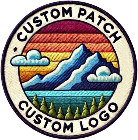 Luxury Embroidered Custom Logo or Image Patches, Company Logo Patch, Add Your Design Custom Iron On Sew On Hook and Loop Hat Clothing Patches 4 in Saudi Arabia