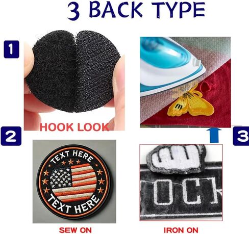 Luxury Embroidered Custom Logo or Image Patches, Company Logo Patch, Add Your Design Custom Iron On Sew On Hook and Loop Hat Clothing Patches 4 in Saudi Arabia