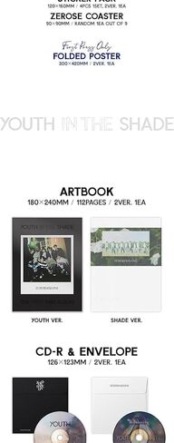 ZEROBASEONE YOUTH in the SHADE الألبوم المصغر الأول CD+POB+Artbook+بطاقة صور سيلفي+مجموعة إطار الصورة+بطاقة طبقة+ملصق+قاعدة صفرية+تتبع ZB1 (إصدار SHADE) in Saudi Arabia