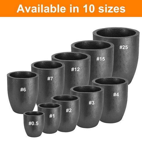 Nelyrho #5s-7kg Premium Black Graphite Crucible, Silicon Carbide Clay Furnace Cup for Melting Casting Refining Aluminum, Gold, Silver, Copper, Brass, Withstand High Temperature 1800℃/3272℉ in Kuwait