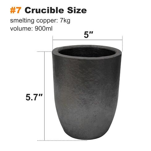 Nelyrho #5s-7kg Premium Black Graphite Crucible, Silicon Carbide Clay Furnace Cup for Melting Casting Refining Aluminum, Gold, Silver, Copper, Brass, Withstand High Temperature 1800℃/3272℉ in Kuwait