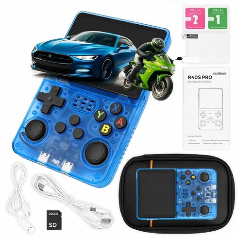 uMadeUs R36s Handheld Gaming Console – 20,000+ Classic Video Game Collection – New Retro Arcade System With 128gb Sd Card - 3.5" Screen - Mini Portable Player PSP, DS, GBA, PS1, MAME (Black R36s) in Saudi Arabia