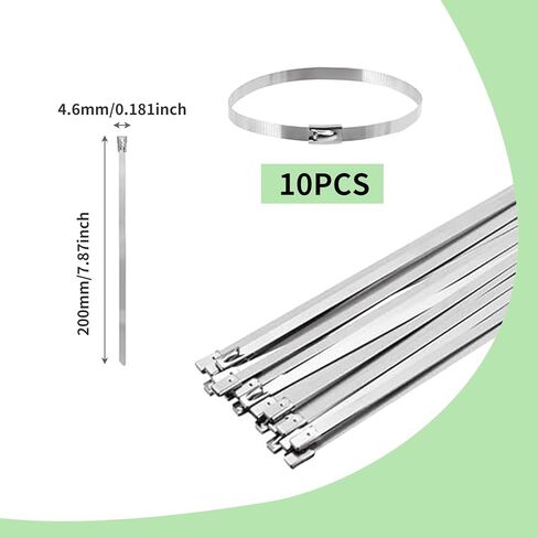10 قطعة مجموعة مشبك التمهيد CV، 304 الفولاذ المقاوم للصدأ العالمي قابل للتعديل المحور CV المشترك التمهيد تجعيد المشبك (4.6x400 مللي متر) in Kuwait