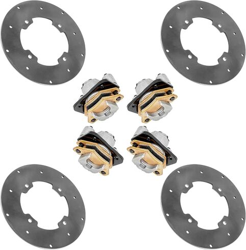 Caltric Front Left and Right Rear Brake Disc with Calipers compatible with Arctic Cat Wildcat 1000 2013 in Saudi Arabia