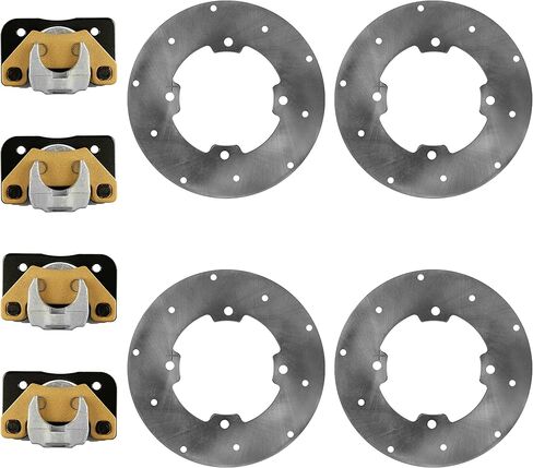 Caltric Front Left and Right Rear Brake Disc with Calipers compatible with Arctic Cat Wildcat 1000 2013 in Saudi Arabia