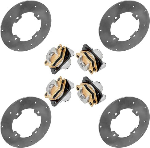 Caltric Front Left and Right Rear Brake Disc with Calipers compatible with Arctic Cat Wildcat 1000 2013 in Saudi Arabia