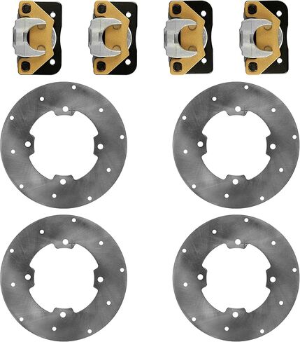 Caltric Front Left and Right Rear Brake Disc with Calipers compatible with Arctic Cat Wildcat 1000 2013 in Saudi Arabia