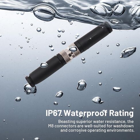 5PCS M8 4 Pin Connector Field Wireable A Coding Industrial Circular Connector Straight Male Assemble Aviation Plug Non-Shield Screw-Joint Connector, Outdoor Waterproof IP68 in Saudi Arabia