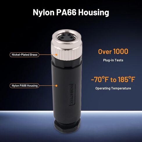 5PCS M8 4 Pin Connector Field Wireable A Coding Industrial Circular Connector Straight Male Assemble Aviation Plug Non-Shield Screw-Joint Connector, Outdoor Waterproof IP68 in Saudi Arabia