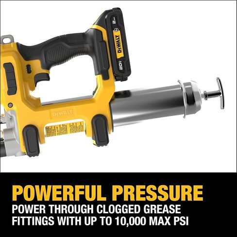 DEWALT Grease Gun 20V MAX, 10,000 PSI Variable 2-Speed Cordless Grease Gun, Oil Resistant Battery and Charger Included, 47 Inch Hose, LED Light and Kit Box (DCGG581GD1) in Saudi Arabia