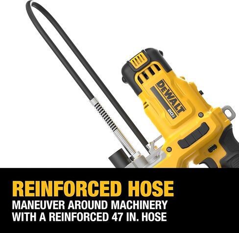 DEWALT Grease Gun 20V MAX, 10,000 PSI Variable 2-Speed Cordless Grease Gun, Oil Resistant Battery and Charger Included, 47 Inch Hose, LED Light and Kit Box (DCGG581GD1) in Saudi Arabia