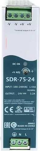 1pcs SDR-75 AC to DC 12V 24V 48V 75W Industrial Single Output Din Rail Switching Power Supply SDR-75-12 SDR-75-24 SDR-75-48(SDR-75-48) in Saudi Arabia