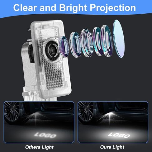 4Pcs Car Door Lights Logo Projector Compatible with SRX CT6 XTS ATS XT4 XT5 XT6, Bright 3D Shadow No Fade HD Car Door Projector Puddle Lights in Saudi Arabia