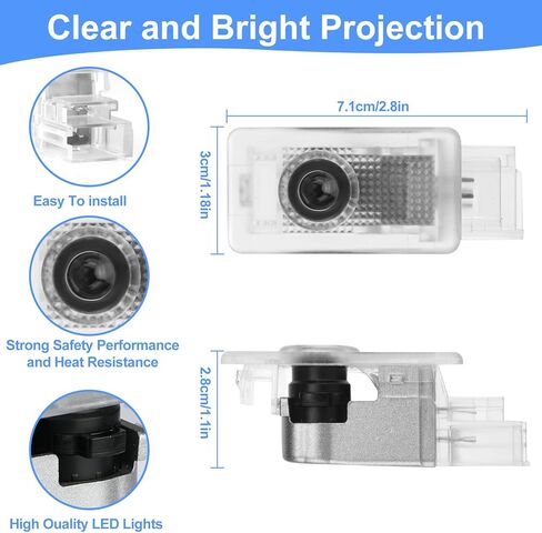 4Pcs Car Door Lights Logo Projector Compatible with SRX CT6 XTS ATS XT4 XT5 XT6, Bright 3D Shadow No Fade HD Car Door Projector Puddle Lights in Saudi Arabia
