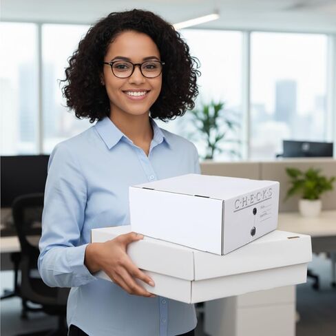 3 Pcs Check and Form Storage Boxes 10"x10"x4.5" Storage File Box Divided by Quarter Tax Box Keeping for Tax Filing Organization and Document for Office Home Accountants Taxpayers in Saudi Arabia