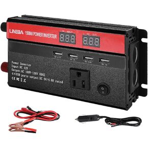 5000W Inverter Car Power Inverter, DC 12V to AC 110V Portable ​Charger Converter for Vehicles with LED Display, AC Outlets, 4 USB Ports for Camping Outdoor Car Yacht RV in Saudi Arabia