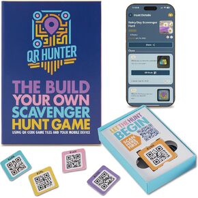 QR هنتر | حزمة ملصقات بلاط رمز الاستجابة السريعة | تتضمن 5 بلاطات للعبة البحث عن الكنز لجميع الأعمار | عمليات البحث عن الزبال المخصصة ومغامرة رمز الاستجابة السريعة | يتضمن تطبيق مجاني متوافق مع iOS وAndroid | صنع في الولايات المتحدة الأمريكية in Kuwait