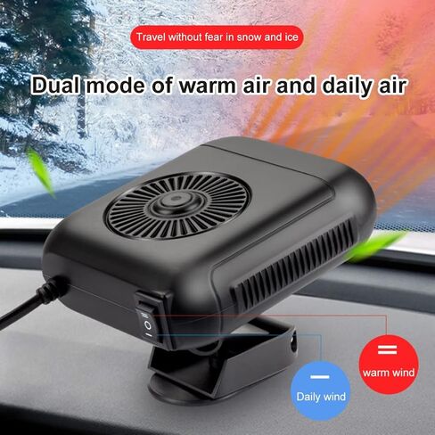 Universal Car Heater Fan 12V 120W 24V 200W Auto Windshield Anti-Fog Electric Heating Dryer Defogging Demister Defroster(12VO) in Saudi Arabia
