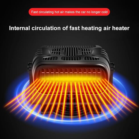 Universal Car Heater Fan 12V 120W 24V 200W Auto Windshield Anti-Fog Electric Heating Dryer Defogging Demister Defroster(12VO) in Saudi Arabia
