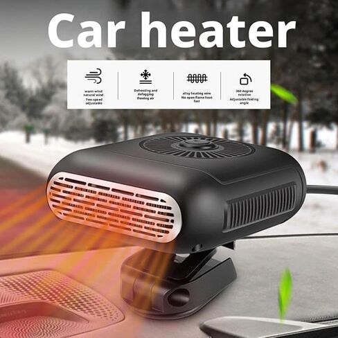Car Heater Fan 12V 120W / 24V 200W Auto Windshield Anti-Fog Electric Heating Dryer Defogging Demister Defroster Car Supplies(12V 120W) in Saudi Arabia