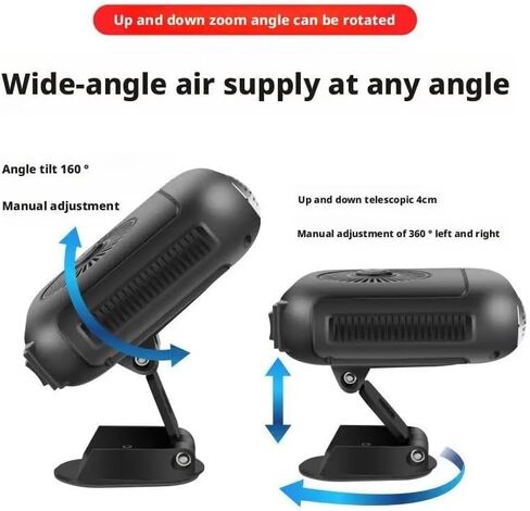 Car Heater Fan 12V 120W / 24V 200W Auto Windshield Anti-Fog Electric Heating Dryer Defogging Demister Defroster Car Supplies(12V 120W) in Saudi Arabia