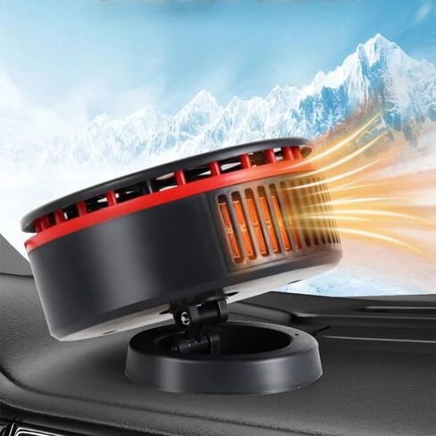12V Car Heater Fast Heating Heater for Car Windshield Defrosting Defogging 360° Rotatable Warmer Interior Accessories(Red) in Saudi Arabia
