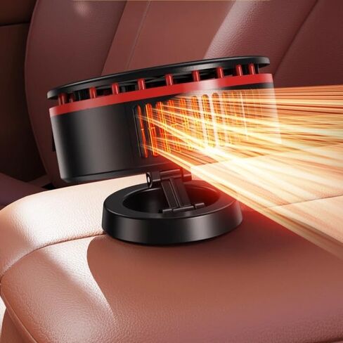 12V Car Heater Fast Heating Heater for Car Windshield Defrosting Defogging 360° Rotatable Warmer Interior Accessories(Red) in Saudi Arabia