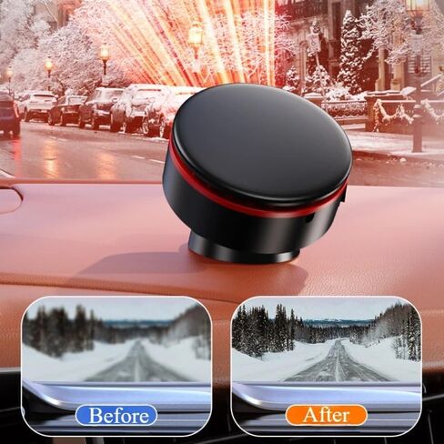 12V Car Heater Fast Heating Heater for Car Windshield Defrosting Defogging 360° Rotatable Warmer Interior Accessories(Red) in Saudi Arabia
