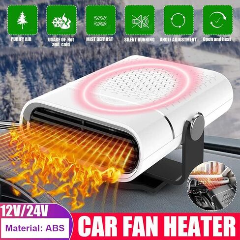 12V/24V Electric Car Heater Fan Fast Heating Window Windshield Defogging Defrosting Heater Non-slip Base Auto Accessories in Saudi Arabia