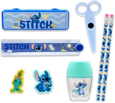 مجموعة اللوازم المدرسية Lilo & Stitch - حزمة مع مجلد Disney Stitch Classroom ودفتر ملاحظات وأقلام رصاص ووشم والمزيد | غرزة العودة إلى اللوازم المدرسية in Saudi Arabia
