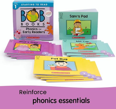 Bob Books Learn to Read Bundle – Stage 1 with 4 Phonics Box Sets, 3 Workbooks, Flashcards for Kindergarten & Pre-K Beginning Readers in Saudi Arabia