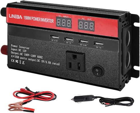 5000W Inverter Car Power Inverter, DC 12V to AC 110V Portable ​Charger Converter for Vehicles with LED Display, AC Outlets, 4 USB Ports for Camping Outdoor Car Yacht RV in Saudi Arabia
