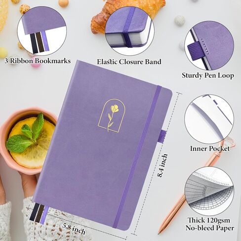 Premade Bullet Style Notebook with Undated Weekly & Monthly Planner, Dotted Journal with Pre-made Bullet Planner Stencils, Dot Grid Journaling with Habits & Mood Tracker, 12 Month Organization, A5 in Saudi Arabia