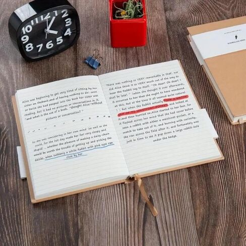 دفتر يوميات بغلاف مقوى مقاس A5 - ورق سميك 160 صفحة بوزن 100 جرام في المتر المربع، دفتر كتابة منقط ومسطر مقاس 5.5 × 8.2 بوصة للمكتب والمدرسة والسفر والهدايا - أزرق in Saudi Arabia