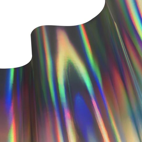 VViViD Silver Holographic Chrome Vinyl Wrap Rainbow Finish Roll DIY Air-Release Adhesive Film (1ft x 5ft) in Saudi Arabia