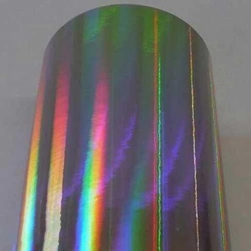 VViViD Silver Holographic Chrome Vinyl Wrap Rainbow Finish Roll DIY Air-Release Adhesive Film (1ft x 5ft) in Saudi Arabia