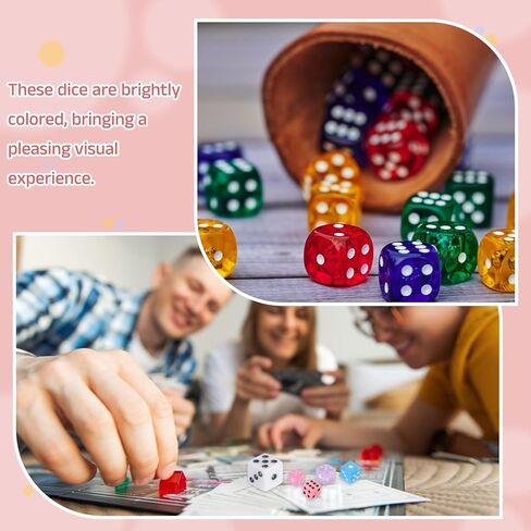 uxcell 90Pcs Mini Dice, 8mm/0.31" Acrylic Tiny Six Side Game Dot Square Dice Bulk for Table Board Game Party Activities, 9 Colors in Saudi Arabia