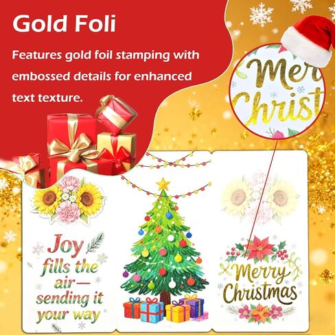 Funny Christmas cards with envelopes,18 PACK Gold Foil pop-up Christmas money holders for cash gift envelopes, 4 assorted design,box of money cards for cash gift holiday,bulk blank xmas card in Saudi Arabia