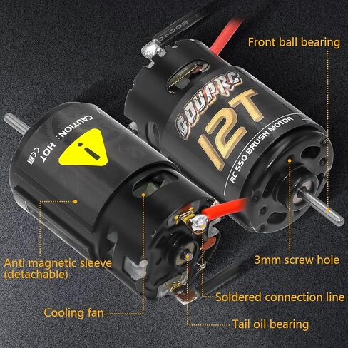 GOUPRC 550 12T Brushed Motor for Traxxas 1:10 RC Crawler Axial SCX10 TRX4 TRX6 AXI03007 HSP HPI Wltoys RC Car RC Boat in Saudi Arabia
