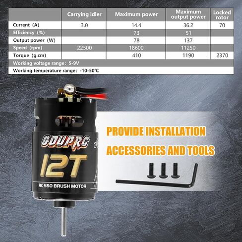 GOUPRC 550 12T Brushed Motor for Traxxas 1:10 RC Crawler Axial SCX10 TRX4 TRX6 AXI03007 HSP HPI Wltoys RC Car RC Boat in Saudi Arabia