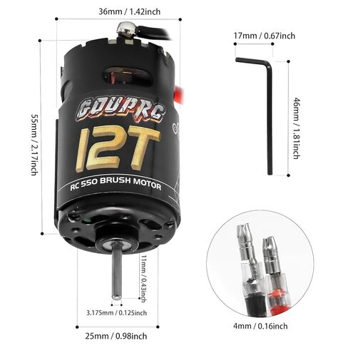 GOUPRC 550 12T Brushed Motor for Traxxas 1:10 RC Crawler Axial SCX10 TRX4 TRX6 AXI03007 HSP HPI Wltoys RC Car RC Boat in Saudi Arabia