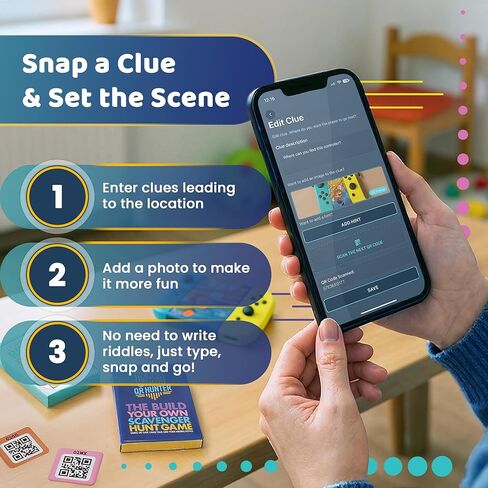 QR هنتر | حزمة ملصقات بلاط رمز الاستجابة السريعة | تتضمن 5 بلاطات للعبة البحث عن الكنز لجميع الأعمار | عمليات البحث عن الزبال المخصصة ومغامرة رمز الاستجابة السريعة | يتضمن تطبيق مجاني متوافق مع iOS وAndroid | صنع في الولايات المتحدة الأمريكية in Kuwait