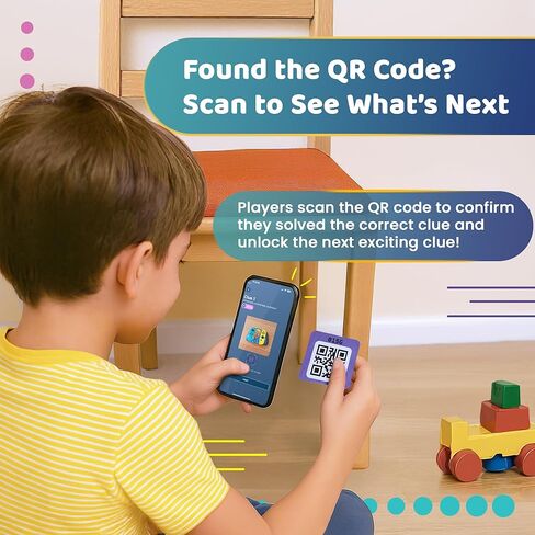 QR هنتر | حزمة ملصقات بلاط رمز الاستجابة السريعة | تتضمن 5 بلاطات للعبة البحث عن الكنز لجميع الأعمار | عمليات البحث عن الزبال المخصصة ومغامرة رمز الاستجابة السريعة | يتضمن تطبيق مجاني متوافق مع iOS وAndroid | صنع في الولايات المتحدة الأمريكية in Kuwait