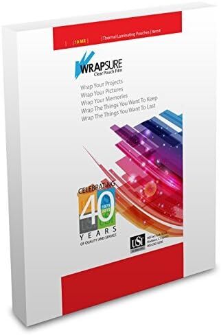 أكياس التصفيح الحراري WrapSure من USI، حجم القائمة، 10 مل، 12 × 18 بوصة، شفافة، 150 عبوة in Kuwait