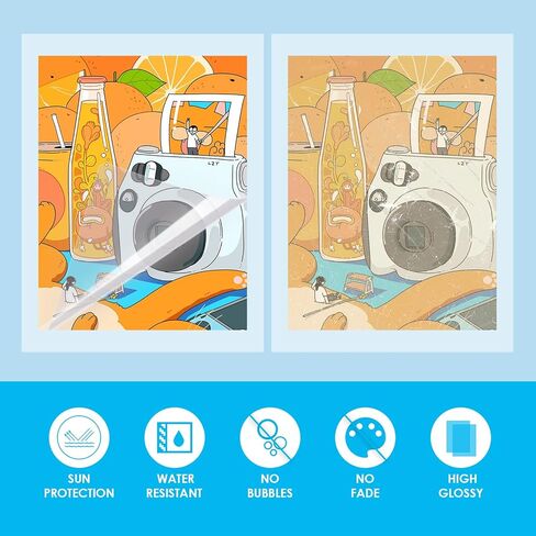 HTVRONT Self-Adhesive Laminating Sheets - 20 Clear Sheets, 9 x 12 Inches, No Machine Needed & 57 Pack Permanent Vinyl in Saudi Arabia