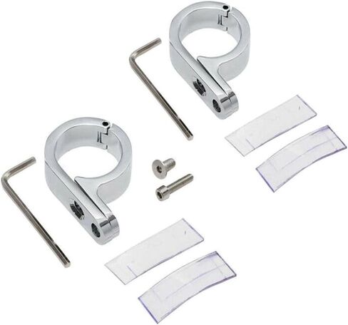 2pcs 1/4" 32mm Chrome Handlebar Mounts Clamp Clock Iron & Rubber Front for Bones for Dyna for Electra for Road for Road King for in Saudi Arabia